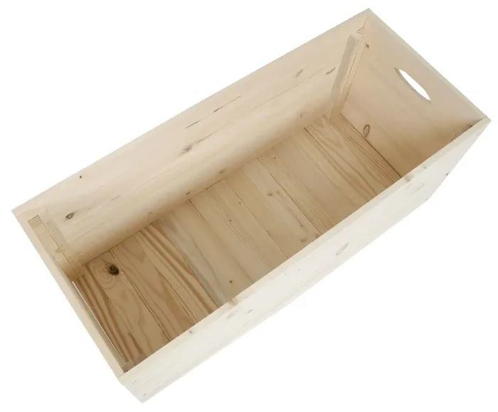 Baule 60x35x35 cm in Legno Massello Grezzo Fumer Online ora - immagine 3