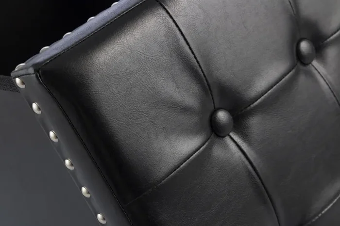 Baule Cassapanca Pouf Contenitore in Similpelle Soriani Nero con Borchie In saldo - immagine 3