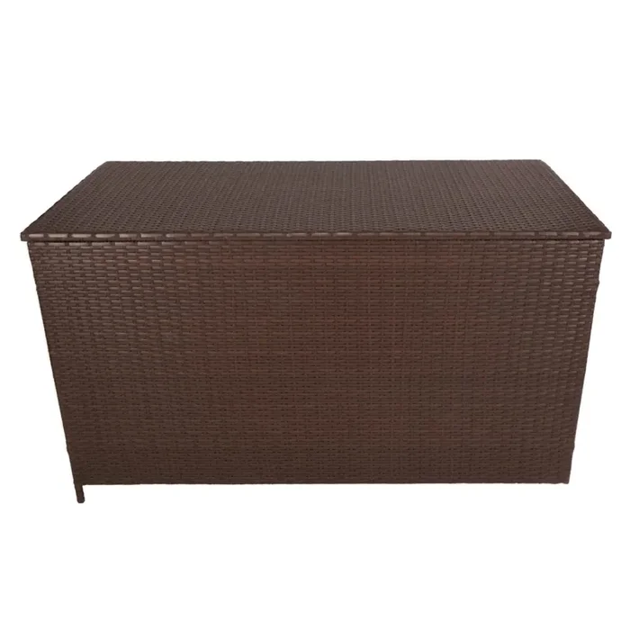 Baule da Esterno 138x70x80 cm in Rattan con Borsa Impermeabile Marrone In saldo - immagine 3