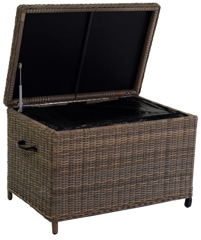 Baule da Esterno Rettangolare in Polyrattan Baltimora Grigio - immagine 3