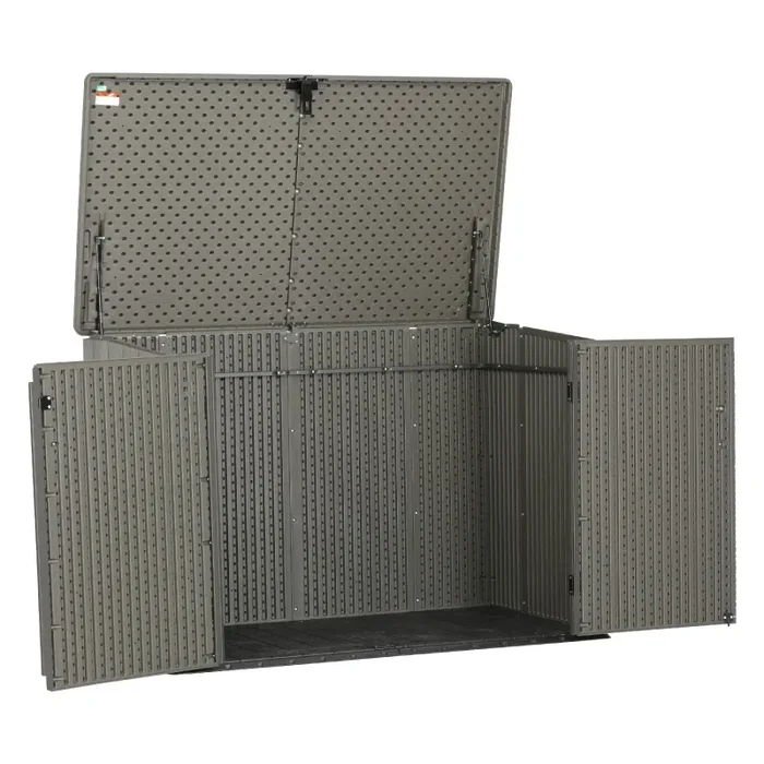 Baule Maxi da Esterno 191x107x132 cm in Polietilene Grigio - immagine 2