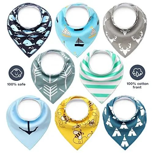 Bavaglino Neonato Bambino, Lenbest 8-pack Unisex Bavaglini Bandana 100%…