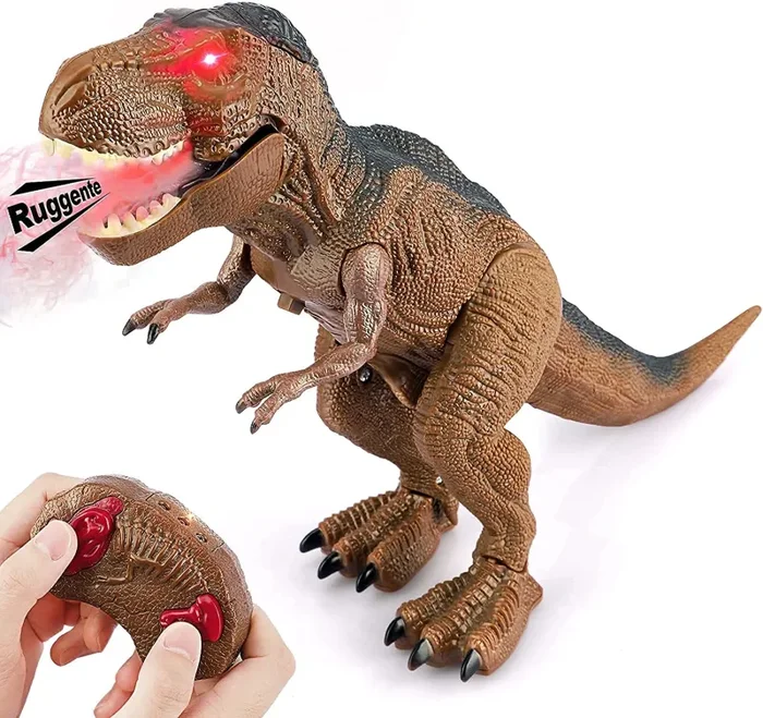 Baztoy Dinosauro Telecomandato Giocattolo – Giochi Animali Drago con Funzione Spruzzare e Suoni per Bambini Educativi Compleanno Natale Pasqua Regali Ragazzi Ragazze 3 4 5 6 7 8 9 10 11 12 Anni - immagine 3
