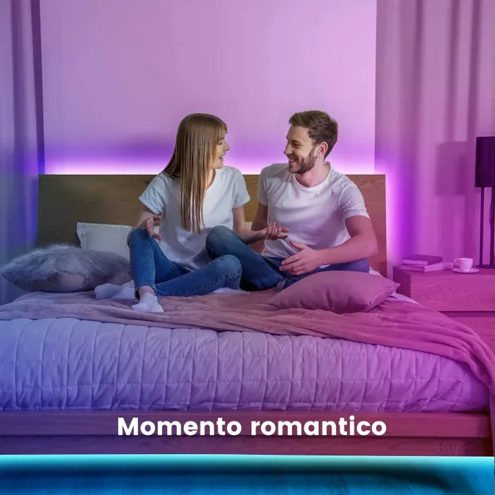Beaeet Striscia LED 10 Metri,Strisce LED Colorati Dimmerabile con Controller Bluetooth Musica Sincronizza la Adatto per Interni, Camera da Letto, Decorazioni per Feste e per la Casa (10m) - immagine 2