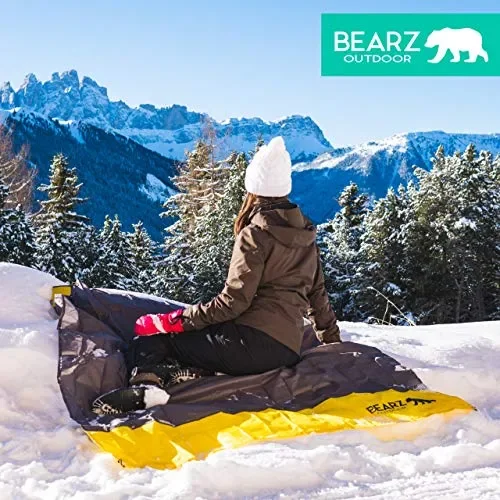 BEARZ Outdoor Coperta da Picnic Impermeabile,Telo Pic Nic Giallo Brillante - immagine 2