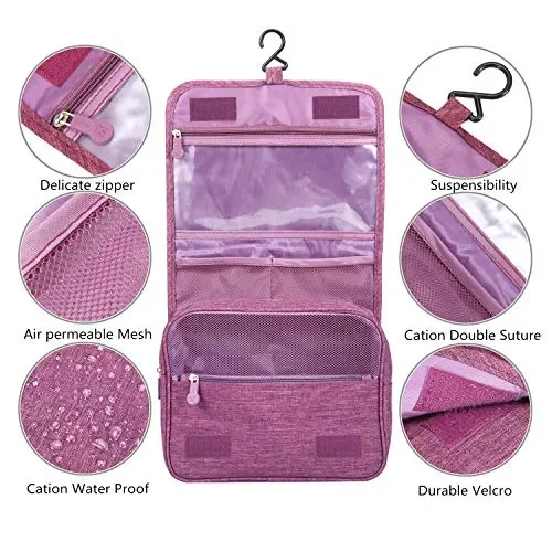 Beauty Case da Viaggio,Appeso Trousse Toilette,Multi-compartimenti Purple Moda - immagine 2