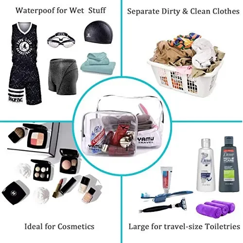 Beauty Case da viaggio YAMIU 2-Pcs cosmetici trousse Impermeabile linea Nero Vendita online - immagine 3