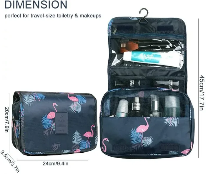 Beauty Case da Viaggio, YumSur Appeso Toiletry Organizer Travel trousse per donne e uomini – perfetto per viaggio/all’aperto Fenicottero Della Marina - immagine 3