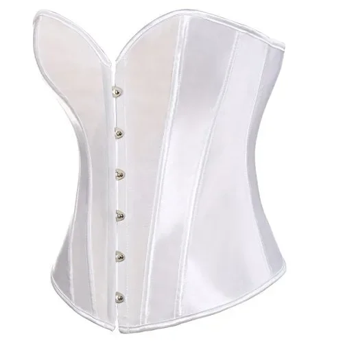 Beauty-You Donna Sexy Overbust allacciatura corpetti con XXXXXL, Bianca - immagine 3