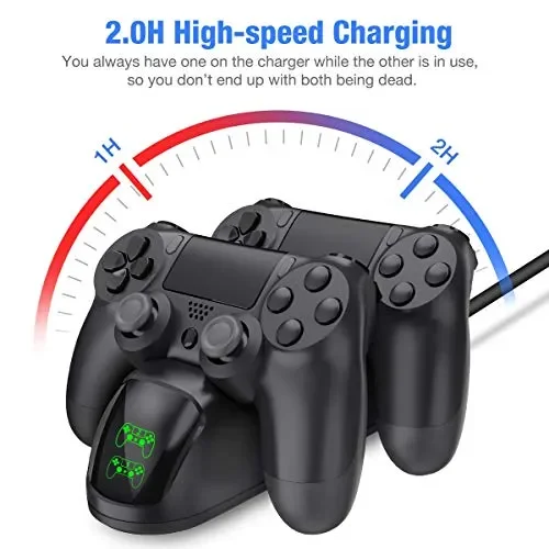 BEBONCOOL PS4 Controller Charger con LED Cavo USB Doppia Stazione di… Sconti - immagine 2