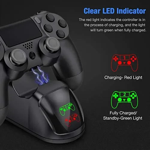 BEBONCOOL PS4 Controller Charger con LED Cavo USB Doppia Stazione di… Sconti - immagine 3