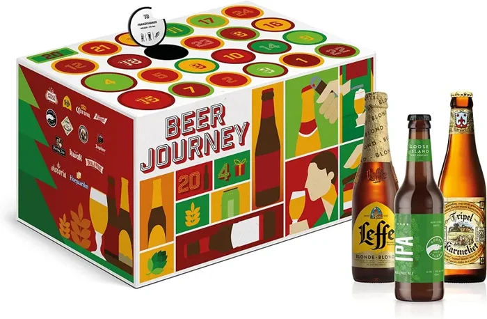 Beer Journey Calendario dell”Avvento Birra, Pacco da 20 Bottiglie + 4 Gadget