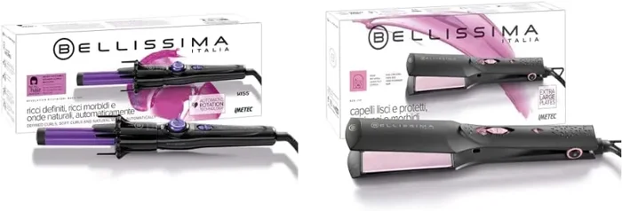 Bellissima Imetec BHS3 100 Revolution, Arricciacapelli Automatico, Rivestimento in Ceramica, Viola Nero