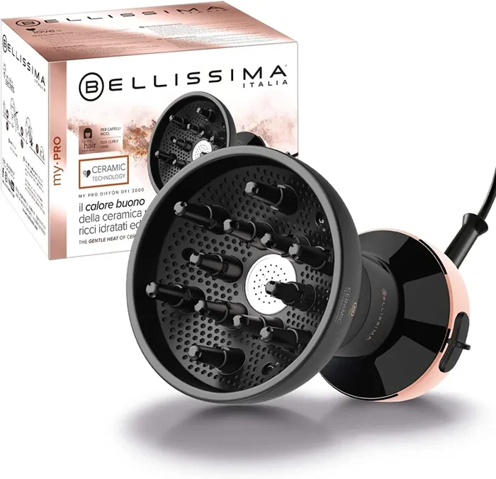 Bellissima My Pro Imetec Diffon Ceramic, Diffusore ad Aria Calda per Capelli Ricci, Tecnologia Ceramica, 700 W, 2 Combinazioni Aria/Temperatura, Asciugatura Delicata Senza Effetto Crespo