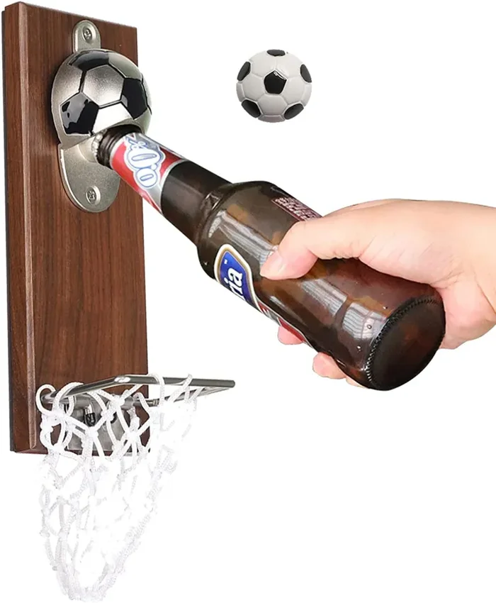 BelonLink Apribottiglie da Parete, Cavatappi a Muro da Legno con Stile Retrò, vintage creativo Cappello da basket, C’è un Piccolo Cestino per il Tappo, Buon Regalo per Padre e Amici