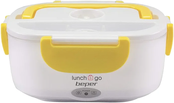 BEPER – Scaldavivande Elettrico Portatile, 2 Contenitori Removibili, Piastra Riscaldante in Acciaio, Posate di Plastica in Dotazione, 220V – Rosso - immagine 2