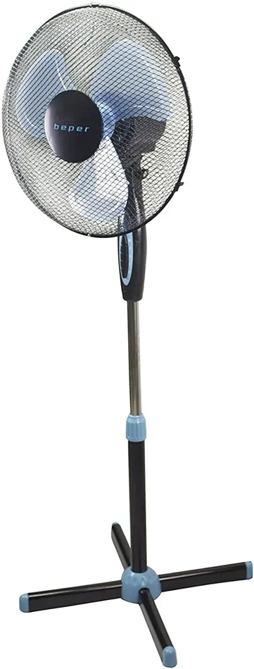 Beper P206VEN100 Ventilatore a Piantana, 35 Watt, Metallo /ABS, Diametro 40 cm, 3 Pale,3 Velocità, Oscillazione e Inclinazione regolabile, Nero