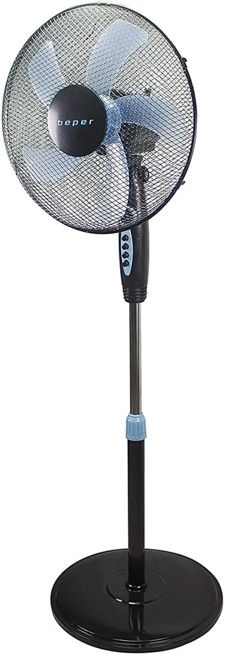 Beper P206VEN100 Ventilatore a Piantana, 35 Watt, Metallo /ABS, Diametro 40 cm, 3 Pale,3 Velocità, Oscillazione e Inclinazione regolabile, Nero Vendita calda