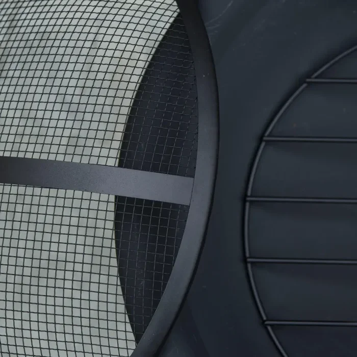 Berbecue a Legna Pieghevole Ø56×39,5 cm in Metallo Nero - immagine 3