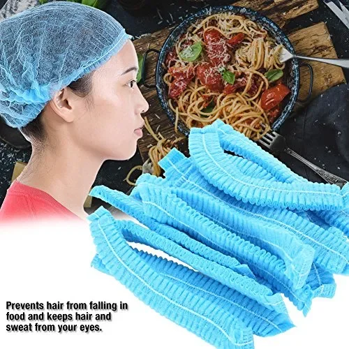 Berretto da bagno blu a rete a sfilacciatura monouso per fare la doccia,… - immagine 3