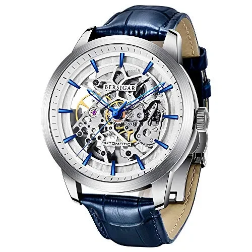 BERSIGAR Orologio da Uomo Automatico Con Meccanismo Di Scheletro Blu Online