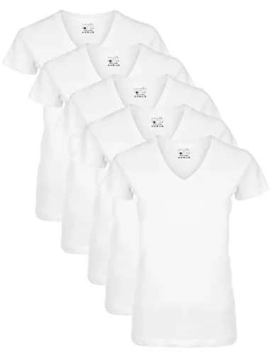 Berydale T-shirt donna con scollo a V, Pacco da 5 Vendita calda online - immagine 3