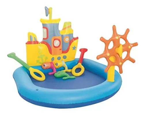 Bestway 52211 | Piscina Gonfiabile Barchetta con Timone e 3 Pesciolini, Blu - immagine 2