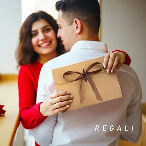 BETESSIN Borsa Amicizia Mini Pochette Buste Kraft Scritta Ricorda sempre Tu sei più coraggiosa Regalo Amica Compleanno Laurea Natale Pensione Donna Borsa Trucchi Costumi - immagine 3