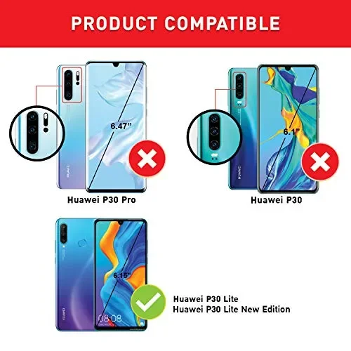BEZ® Cover Huawei P30 Lite, Custodia Compatibile per Nero - immagine 2