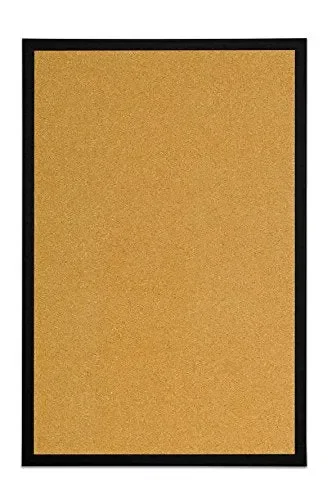 Bi-Office Lavagna in Sughero, Cornice MDF Nero, 60×40 cm cm, Nero