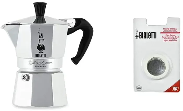 Bialetti Caffettiera Moka Express 2 Tazze, Manico Anti Scottatura, Non Adatta a Induzione, 2 Tazze (90 ml), Alluminio - immagine 2