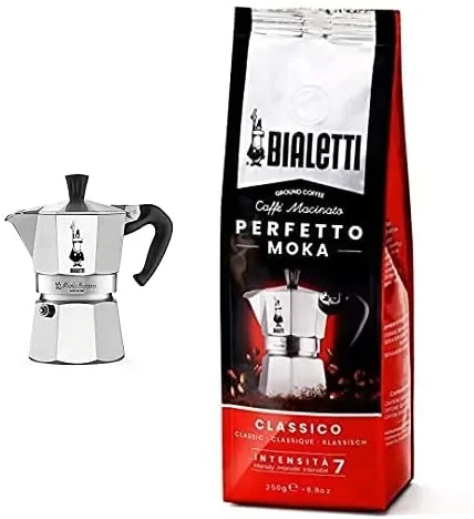 Bialetti Caffettiera Moka Express 2 Tazze, Manico Anti Scottatura, Non Adatta a Induzione, 2 Tazze (90 ml), Alluminio - immagine 3