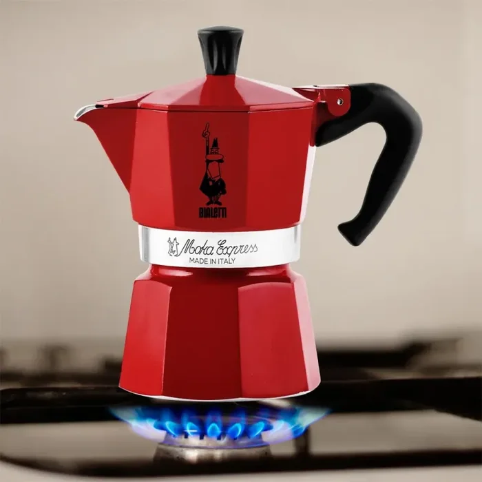 Bialetti Moka Express 6 Tazze Rossa con 2 Mug - immagine 2