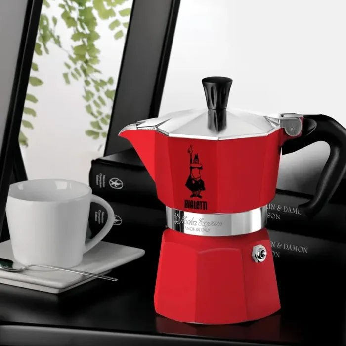 Bialetti Moka Express 6 Tazze Rossa con 2 Mug - immagine 3