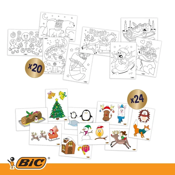 BIC Calendario dell’Avvento, Penne a Sfera, Matite Colorate, Pennarelli, Evidenziatori, Colori Assortiti, Set Cancelleria 24 Articoli, Idea Regalo di Natale, Bambini e Adulti - immagine 2