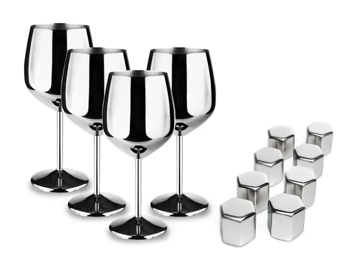BICCHIERI SET – CALICE DA VINO IN ACCIAIO INOSSIDABILE
