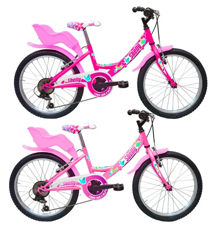 Bicicletta MTB Ragazza 20” 6 Velocità Shelly Fragola o Rosa