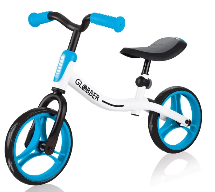 Bicicletta Pedagogica per Bambini 10″ Senza Pedali Globber Go Bike Bianco e Azzurro - immagine 2