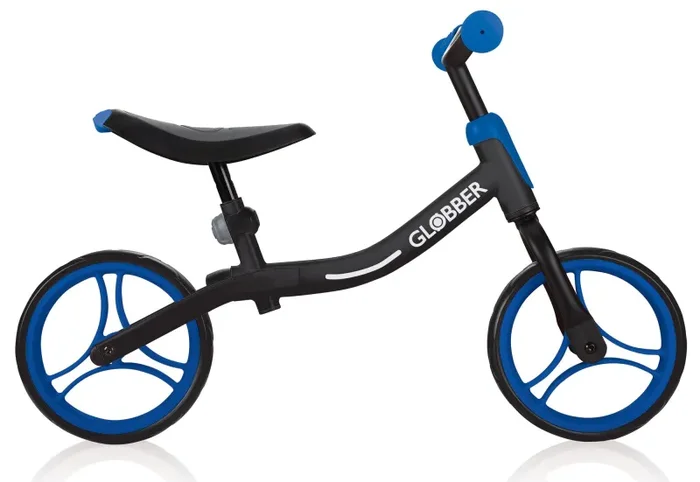 Bicicletta Pedagogica per Bambini 10″ Senza Pedali Globber Go Bike Nero e Blu Vendita calda