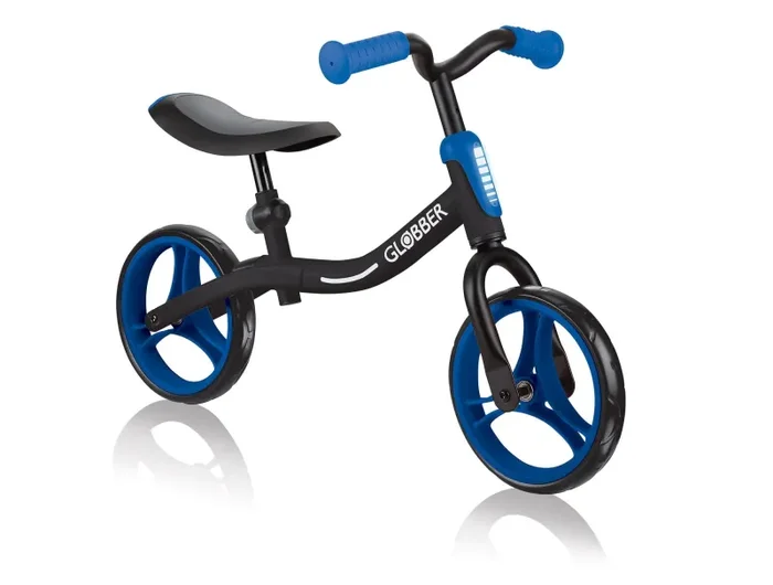 Bicicletta Pedagogica per Bambini 10″ Senza Pedali Globber Go Bike Nero e Blu Vendita calda - immagine 3