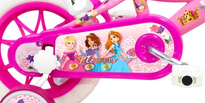 Bicicletta per Bambina 12” 1 Freno Gomme in EVA Flowers Rosa Sconti - immagine 2
