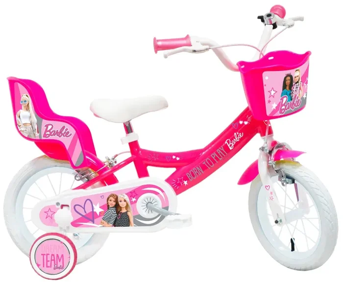 Bicicletta per Bambina 12” 2 Freni Barbie Rosa/Bianca Vendita calda