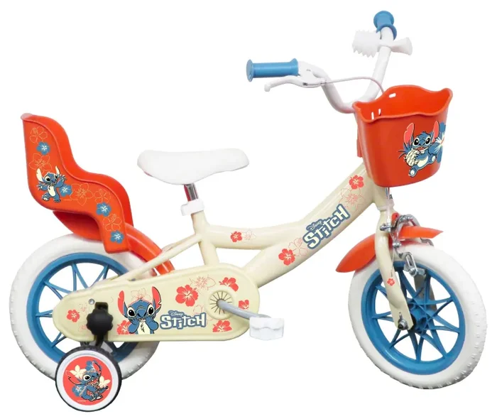 Bicicletta per Bambina 12″” 1 Freno con Licenza Disney Stitch Bianca
