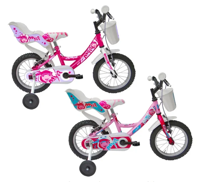 Bicicletta per Bambina 14” 2 Freni Bimba Mya Ciclamino o Rosa/Ciclamino Saldi