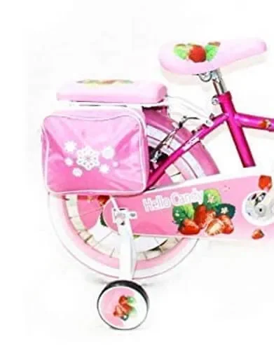 Bicicletta per Bambina 14″ 2 Freni con Cestino e Borse Laterali Fuxia - immagine 3