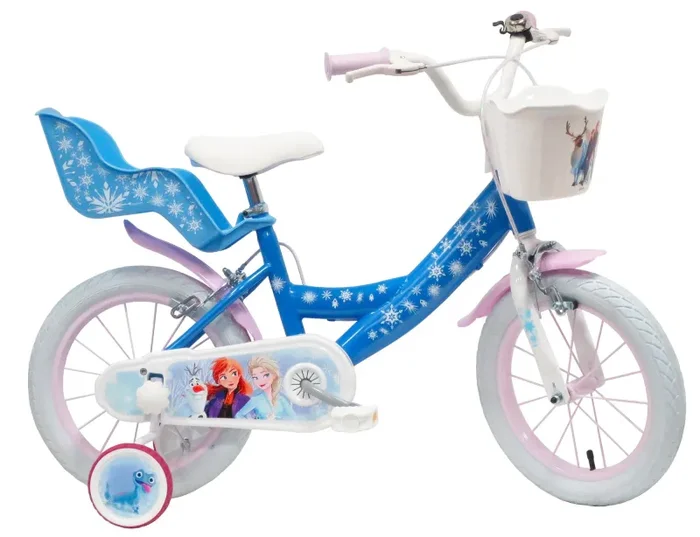 Bicicletta per Bambina 14″” 2 Freni Disney Frozen Azzurra