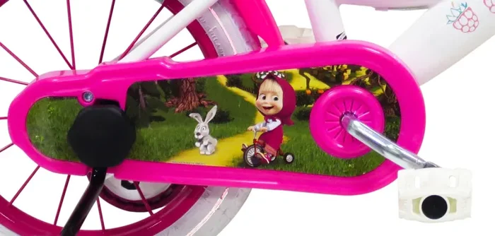 Bicicletta per Bambina 16” 2 Freni Masha e Orso Bianca - immagine 3