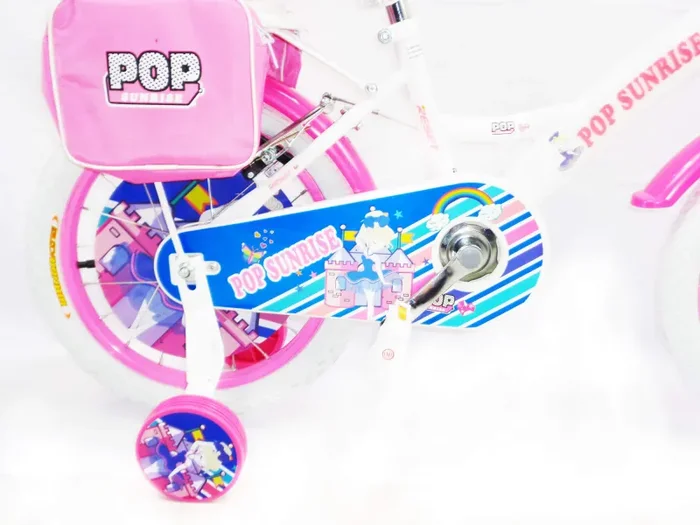 Bicicletta per Bambina 16″ 2 Freni con Cestino e Borse Laterali Bianca e Rosa - immagine 2