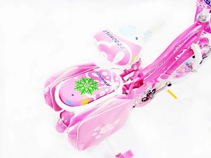 Bicicletta per Bambina 16″ 2 Freni con Cestino e Borse Laterali Rosa - immagine 3