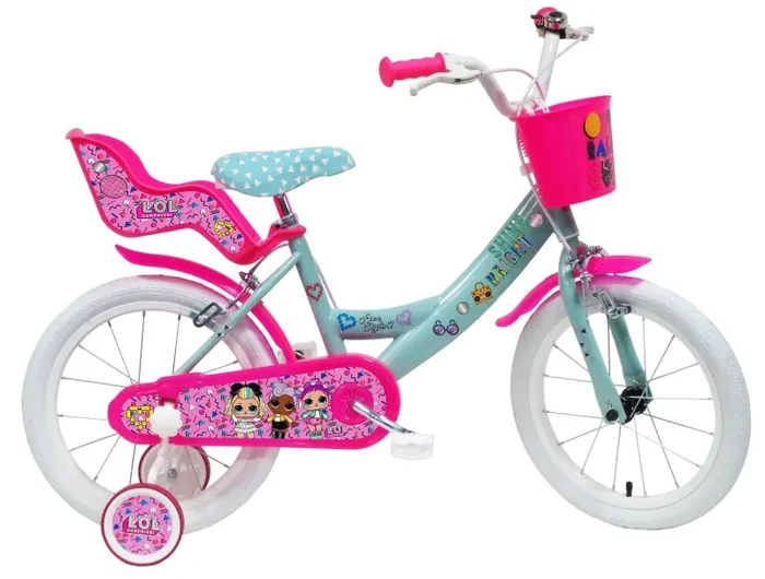 Bicicletta per Bambina 16″ 2 Freni Lol Verde Marine e Rosa In saldo